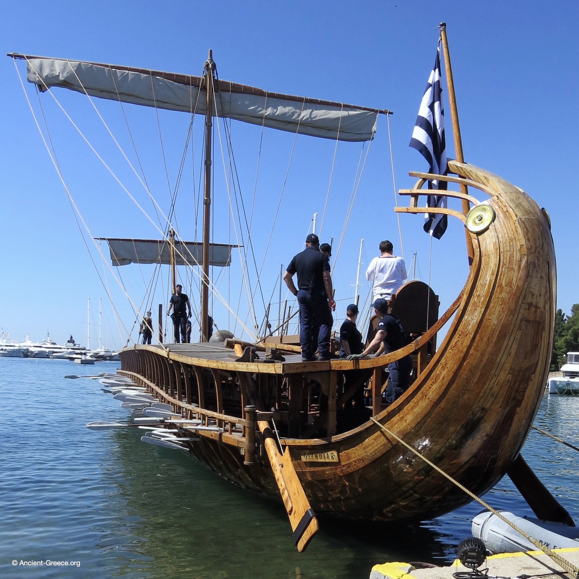 The trireme Olympias on display