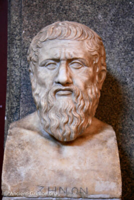 Bust of the ancient Greek philosopher Zenon.