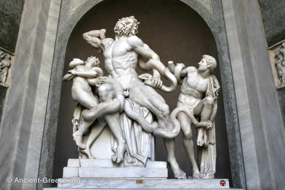 Statue of Laocoön and his sons attacked by a serpent