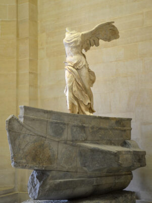 Nike of Samothrace statue.