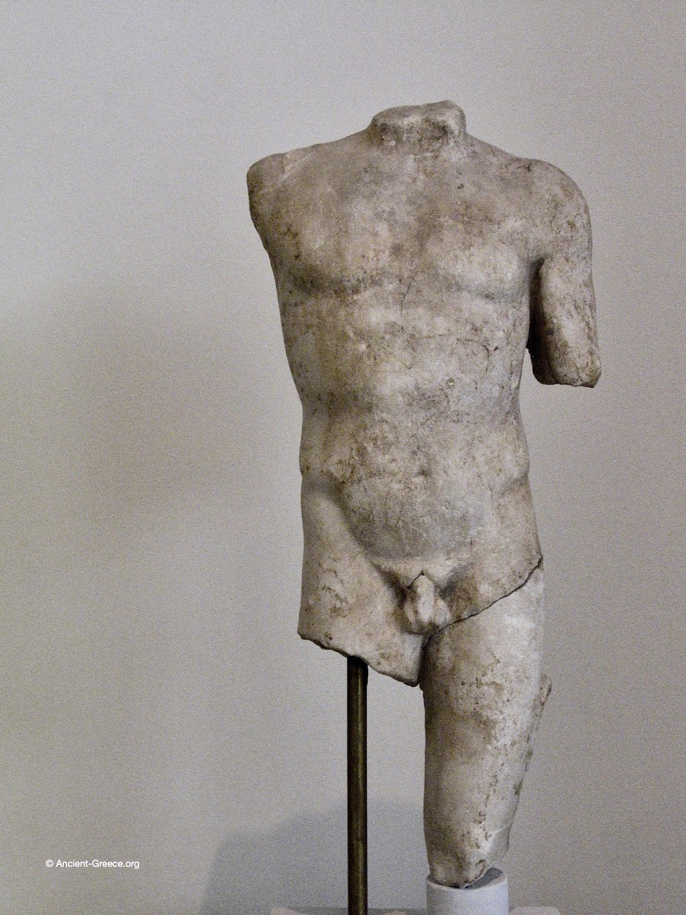 Marble torso of an athlete.