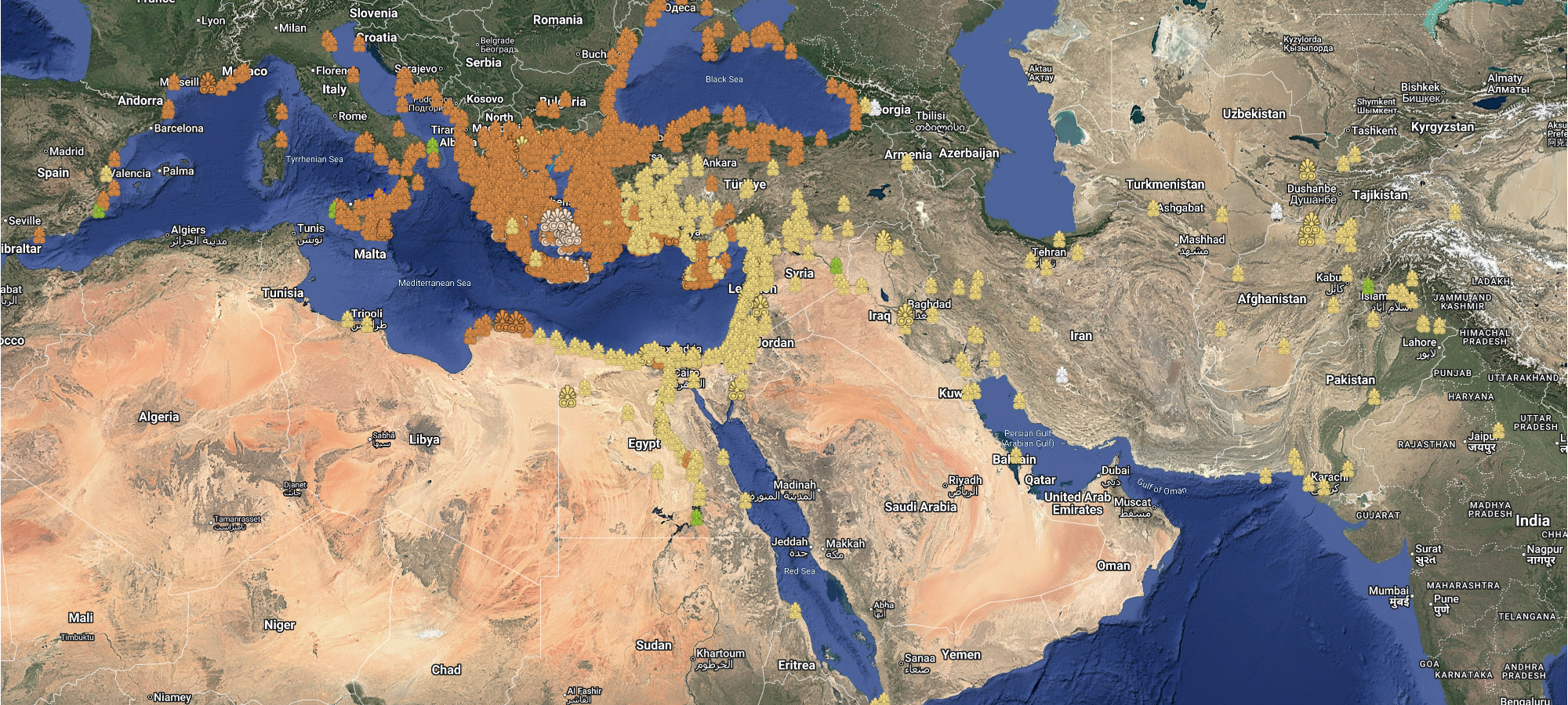 Ancient Greece Satellite Map