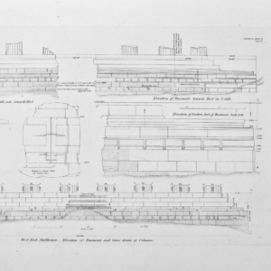 penrose1888_0150 West End, Parthenon: Elevation of Basement and lower drums of Columns.