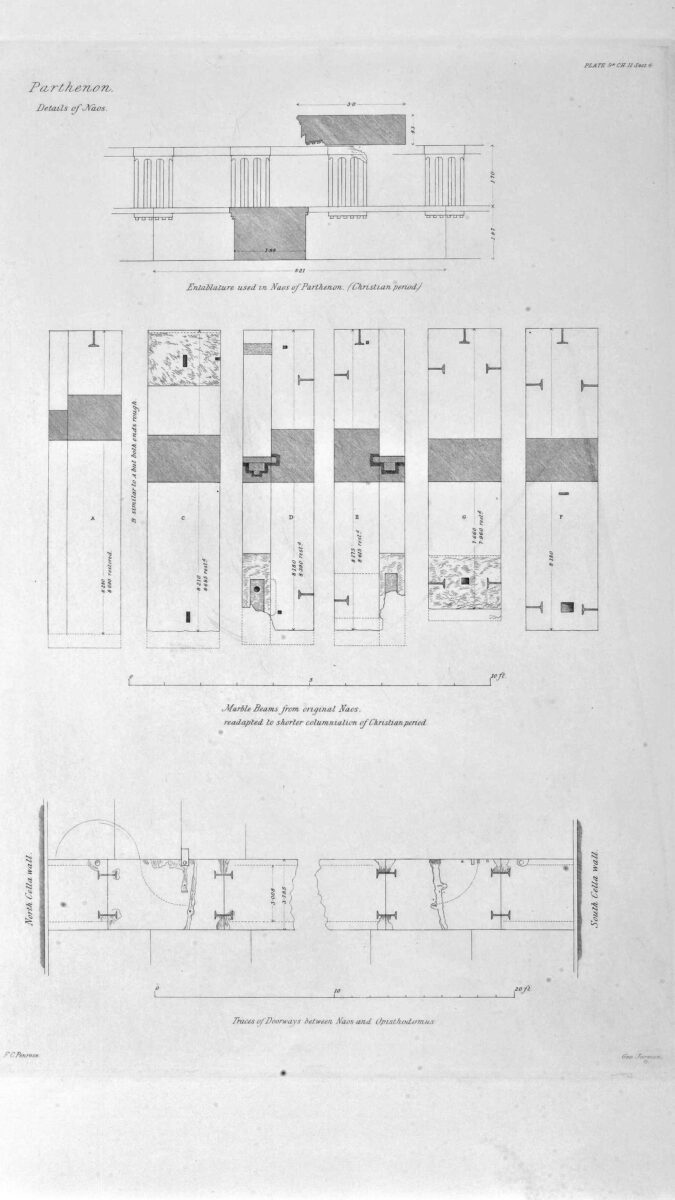 Traces of Doorways between Naos and Opisthodomus of the Parthenon.