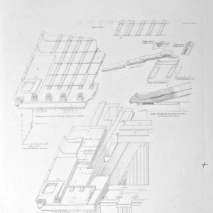 Various Isometrical Views showing the construction of the Roof at the S. Wangle of the Temple, Parthenon.