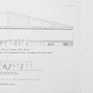 Plan of Upper bed of Cornice, West Front.