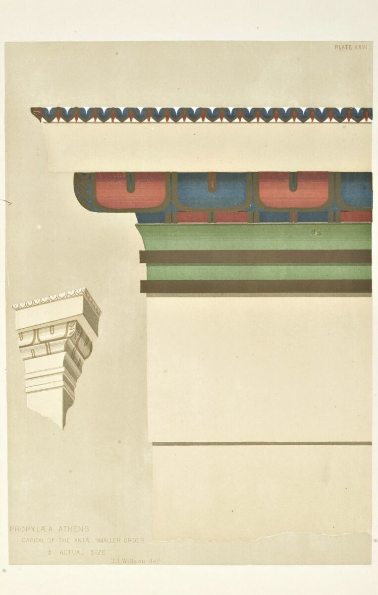 Color reproduction of the "Capital of the Antae of the Propylaea.