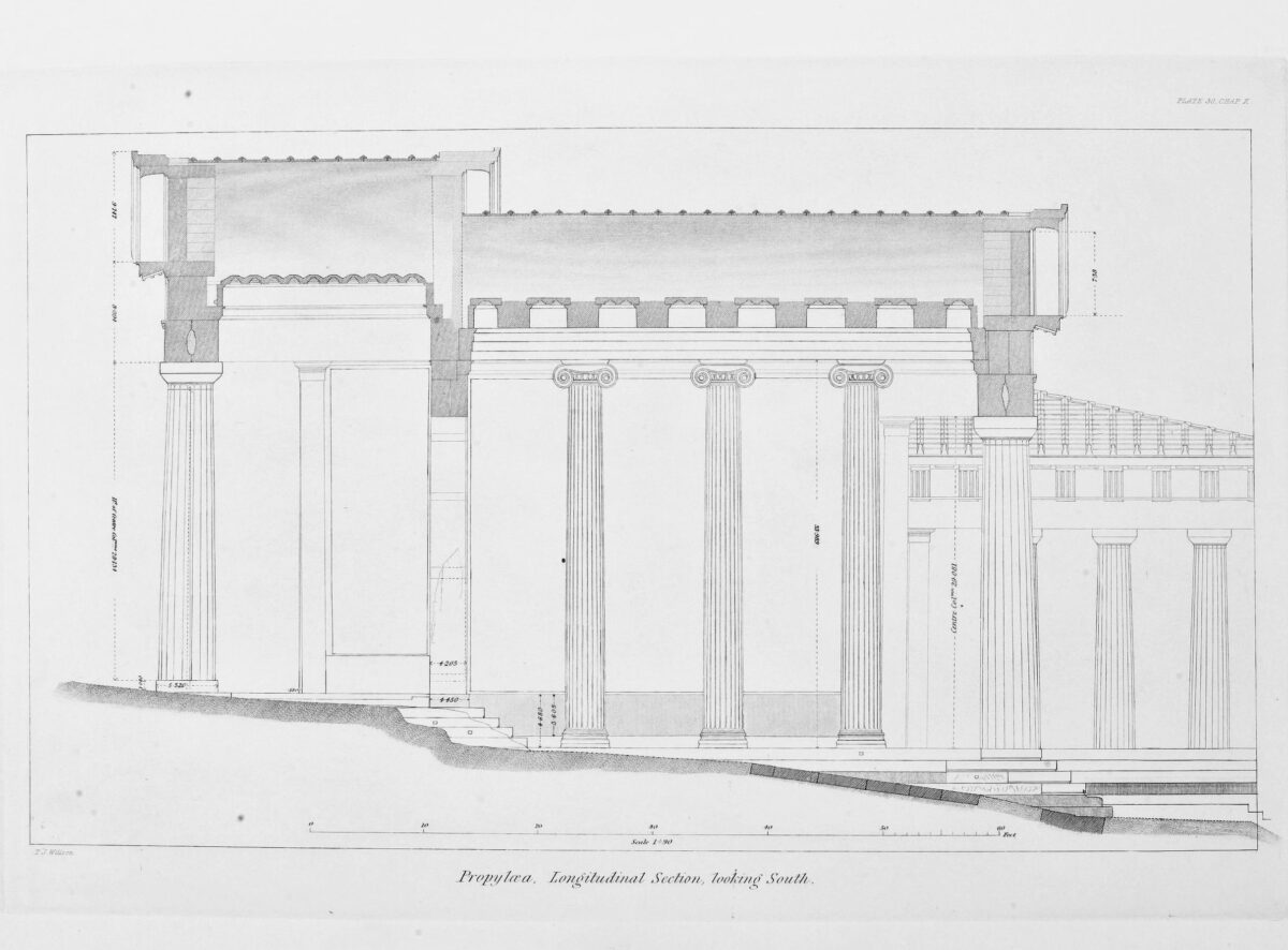 Propylaea: Transverse Section looking East.
