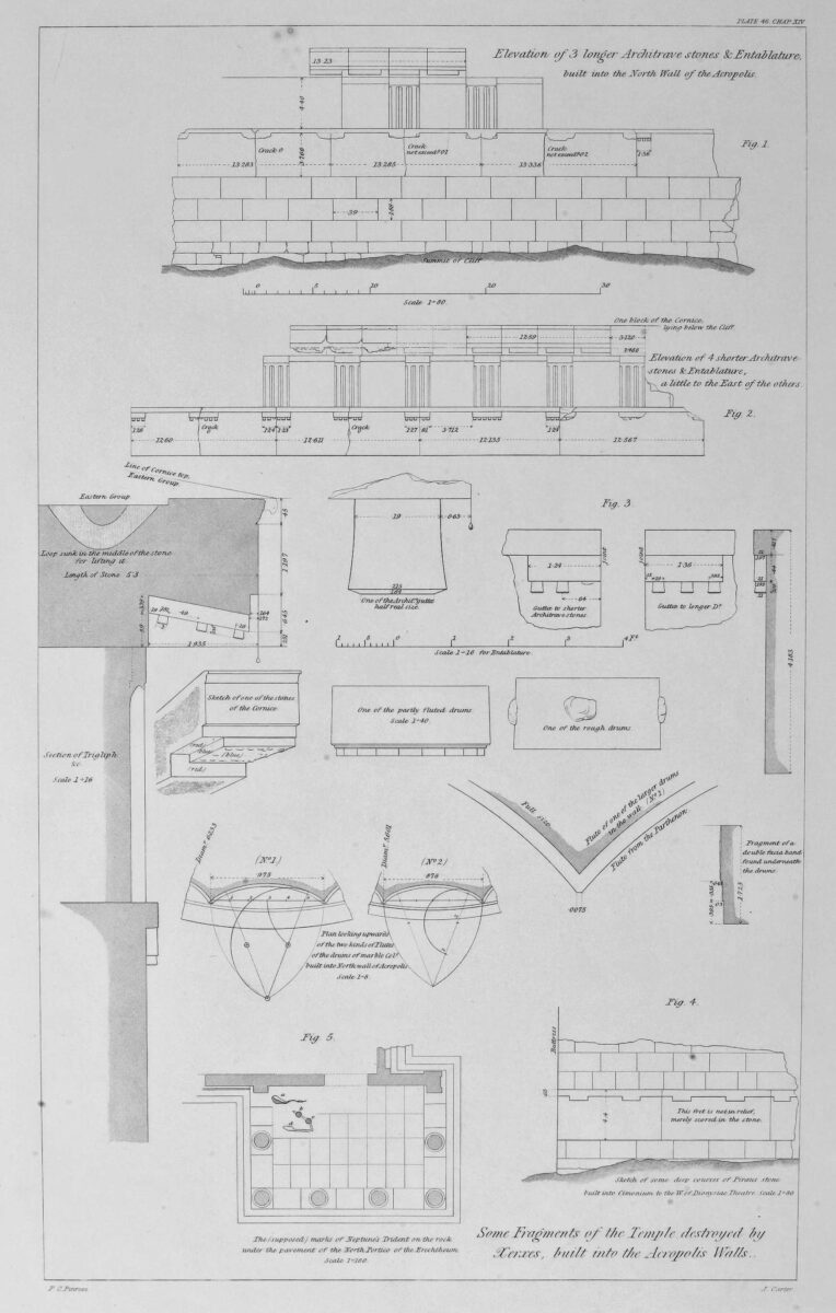 Some Fragments of the Temple destroyed by Xeres, built into the Acropolis Walls