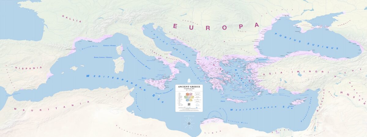 Χάρτης της Αρχαίας Ελλάδας κατά την Κλασική Εποχή. 480 εως το 323 πΧ.